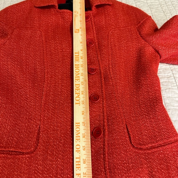 PHILLIPE ADEC Wool Mohair Blend Weave   orange/ red size 4 buttons lined grandma - Picture 15 of 16